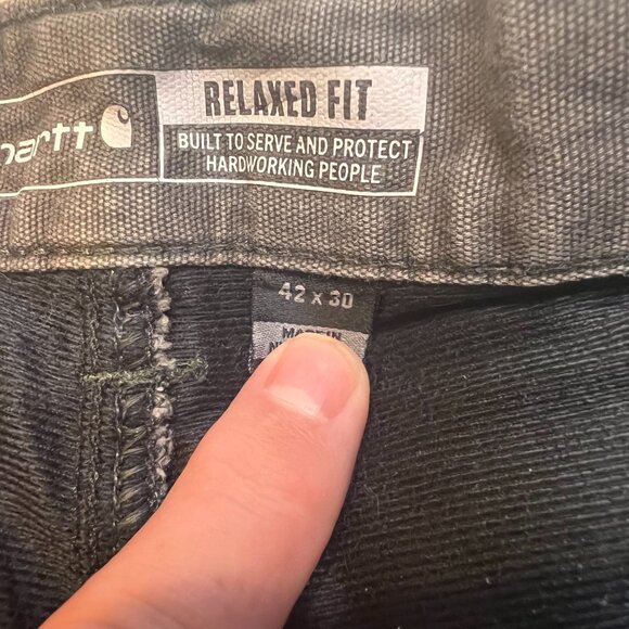 Carhartt Grey Rugged Flex Relaxed Fit Flannel-Lined Utility Work Pant Size 42x30 - Picture 9 of 9